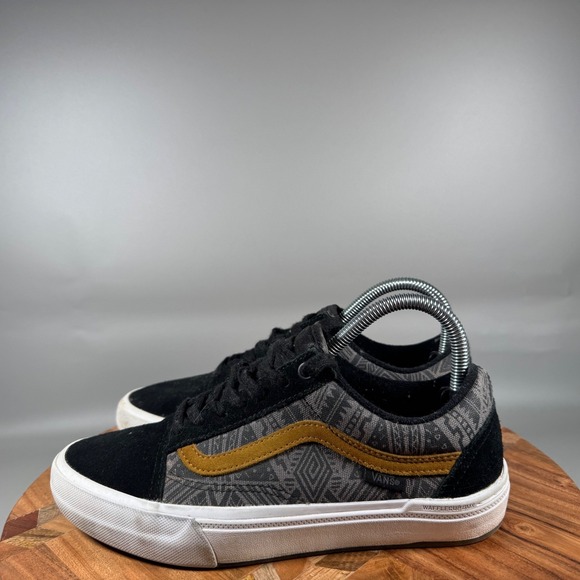 Vans Old Skool Pro Shoes Black Grey Geometric Pattern Men 6 Women 7.5 - Picture 3 of 8